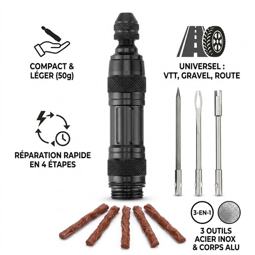 Kit reparation pneu tubeless - reparation,