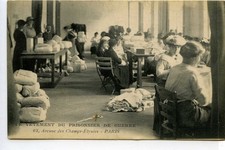 Old postcard Paris 8th Av. Champs-Elysées WORKSHOP CLOTHING PRISONER OF WAR