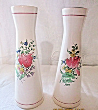 Paire de vases Lunéville modèle  Réverbère fleurs tulipe 20 cm