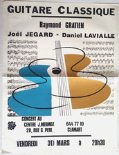 RAYMOND GRATIEN Classical Guitar Concert Poster - CLAMART -