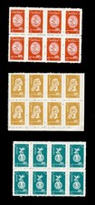 CHINA 1952 PRC SC#138-40R  LABOR DAY 8 CPL.SETS BLOCK of 8 ea.  MINT,NO GUM