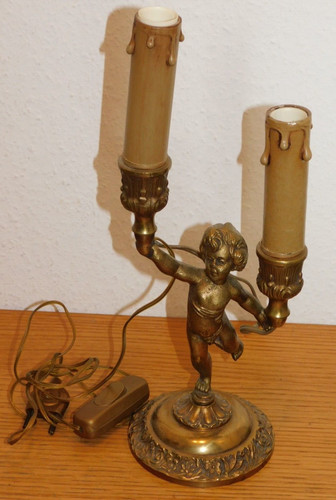 Vintage lampe pied bronze - pied,