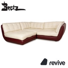 Bretz Cupcake Canapé En Cuir Crème Rouge Canapé Chaise Longue Gauche Bordeaux