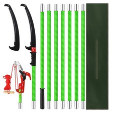 Scie à Elaguer Echenilloir Télescopique Elagueur Sur Perche 8M 2Lames et Ciseaux