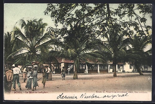 Cpa boma marché - cpa, boma,