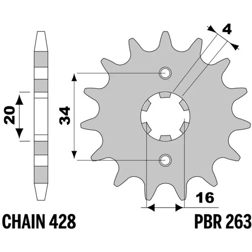 Pignon yamaha ybr - pignon, cc