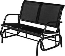 Fauteuil à bascule 2 places, Banc/Balançoire de jardin, Pour 2 personnes - Noir