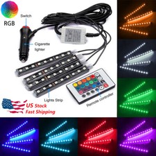4pcs RGB Car LED Strip Decorative Lamp Ambient Underglow Underbody APP Control