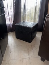 Pouf de rangement en patchwork