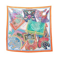 Hermes Carr 90 Tapis de Selle HERMES Silk Scarf Used Ladies