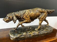 Bronze 19th century, signed Clovis Edmond Masson (1838-1913) Hunting dog at a standstill 