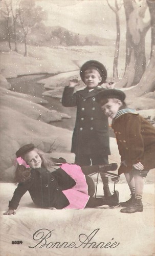 Bonne annee chute luge - cp,
