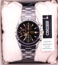 Montre Homme SEIKO Selection SBTQ043 Chronographe Quartz Argent Noir Du Japon