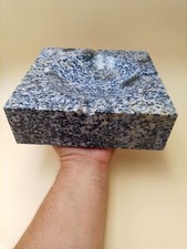 Monumental and Rare Bahia Blue Granite Marble Pocket Empty Ashtray