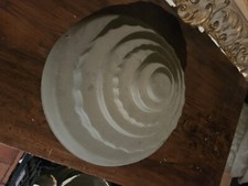 Coupe Art Deco lustre en verre moulé Blanche Petitot Degué Muller des hanots 