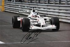 Olivier Panis Grand Prix professional signed 12" x 8" Photo BAR Honda Ligier F1