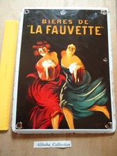 LA FAUVETTE BEER ALCOHOL BEER BEER ENAMEL TOLE PLATE EMAIL METAL beers