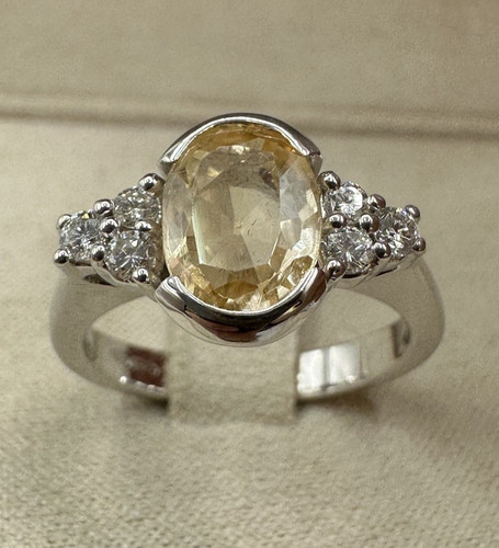 Bague blanc kt - or,