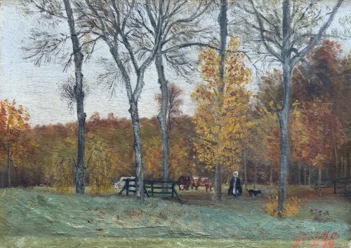 Tableau huile toile paysage - toile,