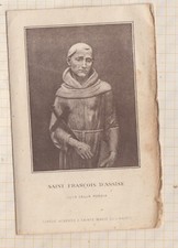 25F483 PIOUS RELIGIOUS IMAGE 2 parts with relic ST FRANCOIS D'ASSISE