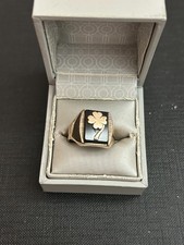 ANCIENNE BAGUE CHEVALIÈRE ARGENT  OR 18K  MASSIF ART DÉCO