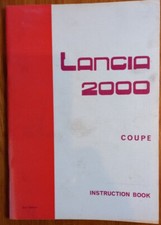 Lancia 2000 Coupe Operating Instructions Maintenance 1970's Classic Car
