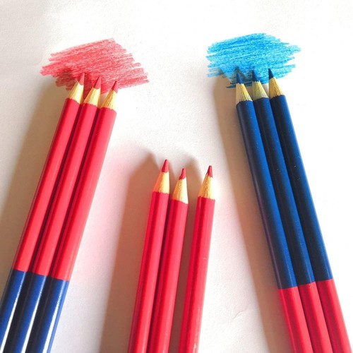 Pcs crayon rouge bleu - 12,