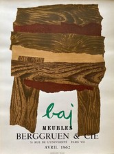 Baj Enrico Litho Poster 1962 Abstraction Abstract Art Furniture Berggruen Jacomet 