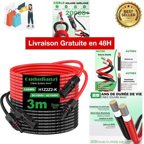Câble solaire 4mm - solaire, 4mm²