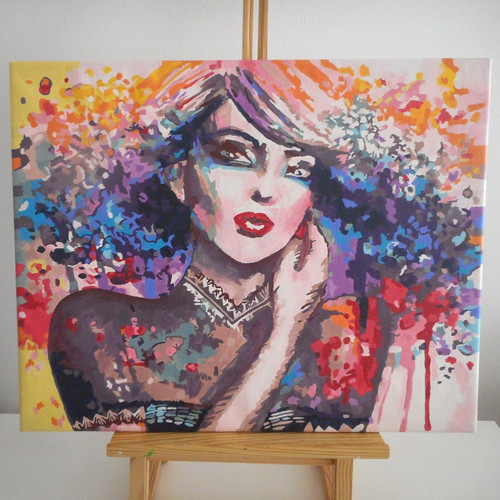 Tableau une femme abstraite - tableau, d'une