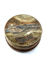 Signed Annie Maume Wood Cooking Sandstone Jewelry Box