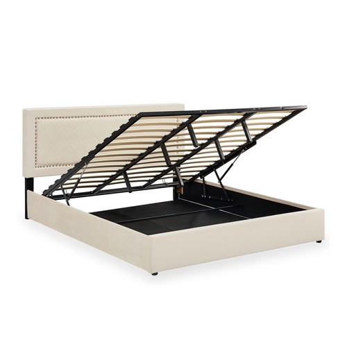 Lit coffre velours digo - lit,