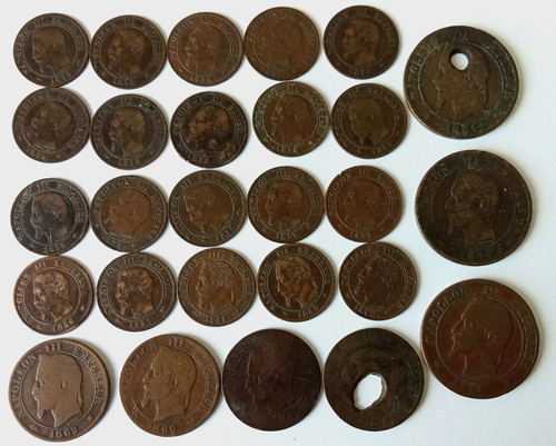 Lot pièces centimes - 27,