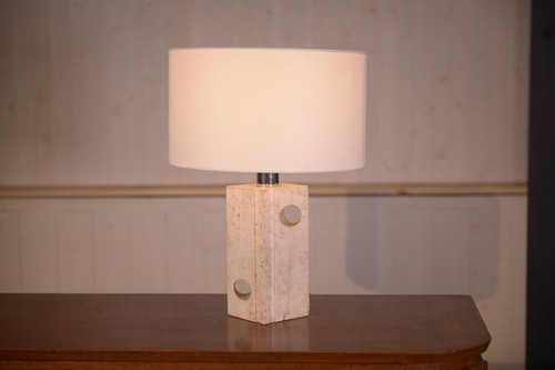 Lampe travertin attribué - travertin,