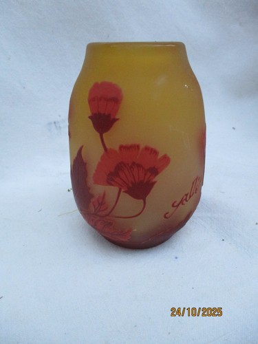 Vase signé galle tip décor - signé,
