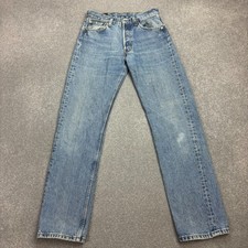 Levis 501 Jeans Adult 28x32 Blue Denim Red Tab Medium Straight Trousers Men*