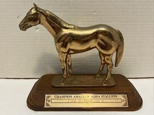 1987 Horse Trophy on Wood Base*Champion Amateur AQHA Stallion*Quarter Horse