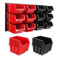 Panneau mural 77 x 39 cm avec 12 pcs Boîte Rouge et Noire plastique