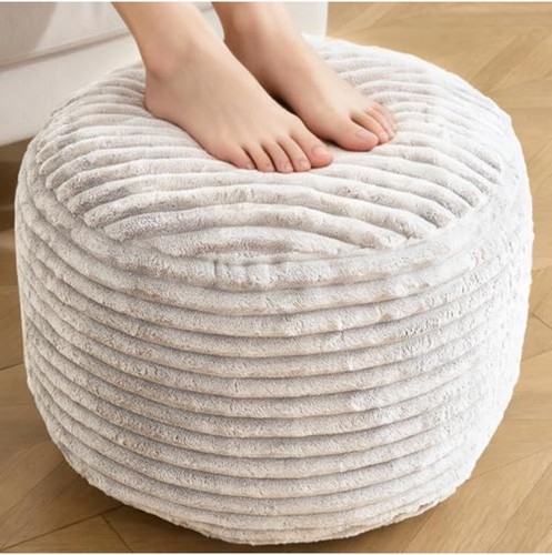 Pouf ottoman round beige - ottoman, 20