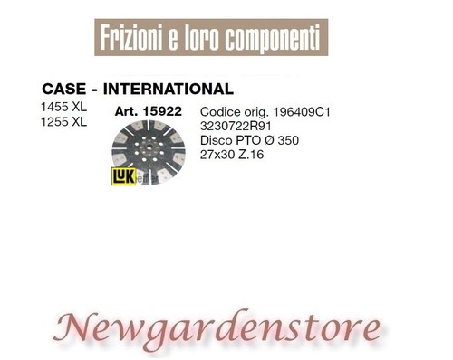 Disque pto embrayage 15922 - disque,