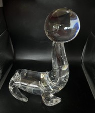 Huge Vintage Steuben Circus Seal w/ Ball Art Glass Figurine 8” WOW!