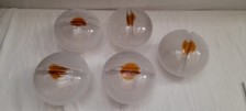 5 Globe Mazzega Murano applique lustre Opalescent 1970 vintage