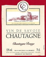 120-76 label wine of SAVOY CHAUTAGNE red Cave de Chautagne in Ruffieux 73