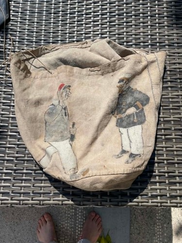 Ancien sac linge - ancien, artisanal