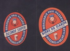 2 Old Label Alcohol France BN180306 Beer Brewery Paul Hazard Avesnes