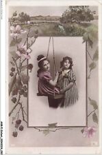 ANBP1-0047-CHILD - Girl - Swing - Flowers - Landscape
