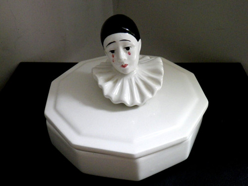 Bonbonnière tête pierrot - bonbonnière, de