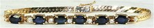 1980'S 18K GOLD 3.35 CARAT SAPPHIRE DIAMOND BRACELET