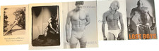 Lot Of 5 Black & White Mens Physique Postcard Photos