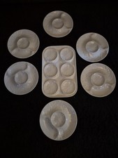 Gien artichoke plates, dish, white babotine service.